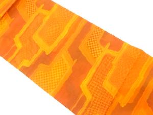 未使用品　市松に抽象模様織り出し　袋帯